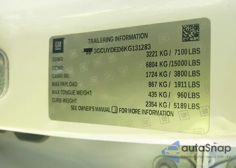 2019 Chevrolet Silverado 1500 Lt from USA, damaged, VIN 3GCUYDED6KG131283